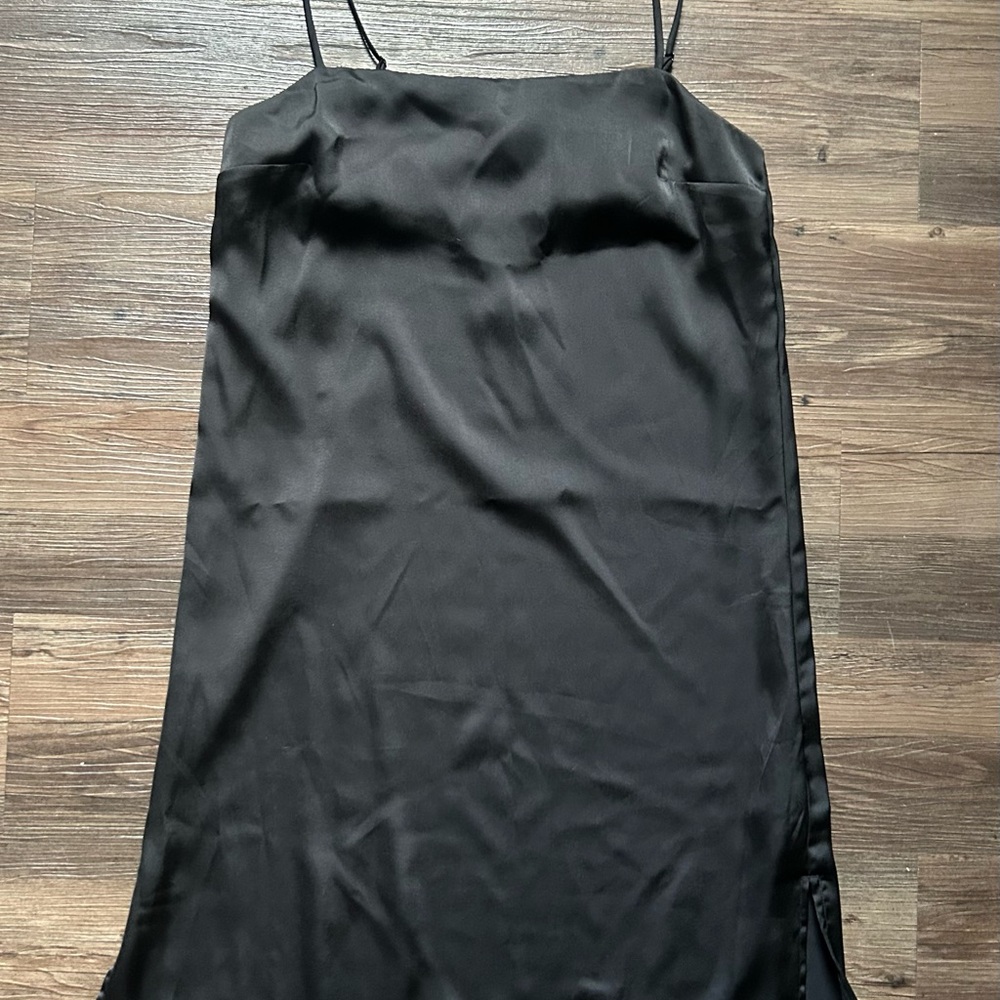 H&M Black Satin Slip Dress